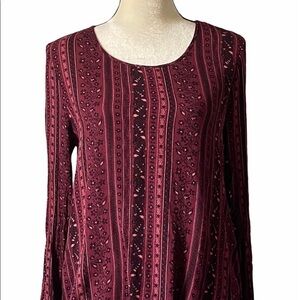 GARAGE-MAROON LONG SLEEVE TOP-SIZE MEDIUM